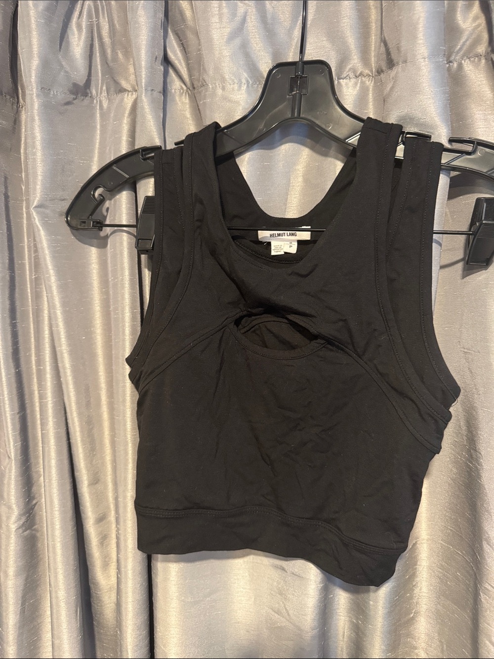 Helmut Lang Black Cutout Double Tank Top size Small